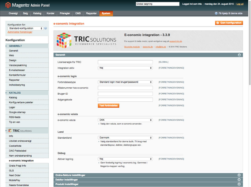 App screenshot: Magento