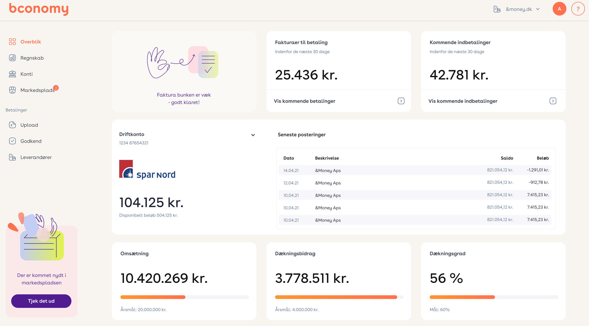 App screenshot: bconomy