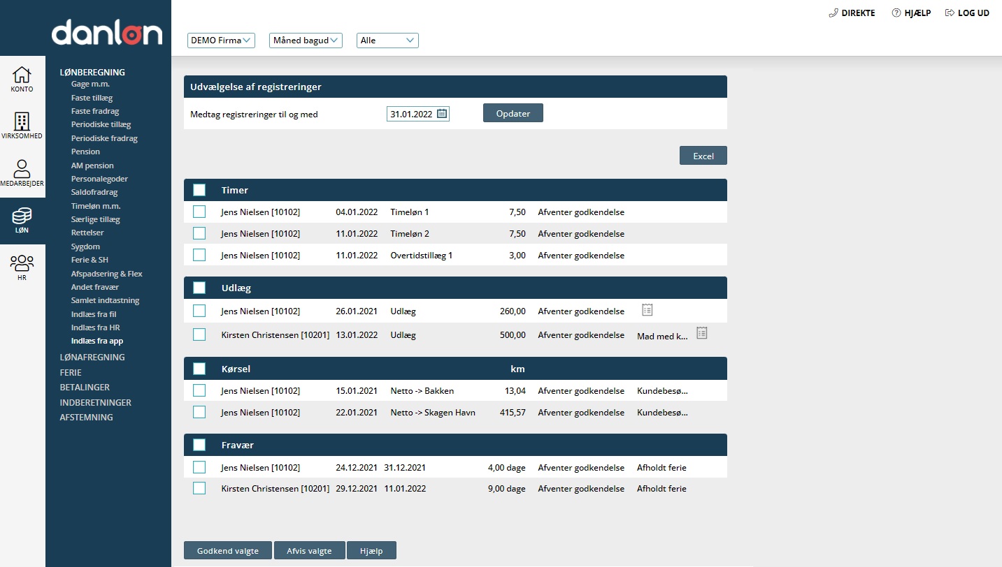 App screenshot: Danløn