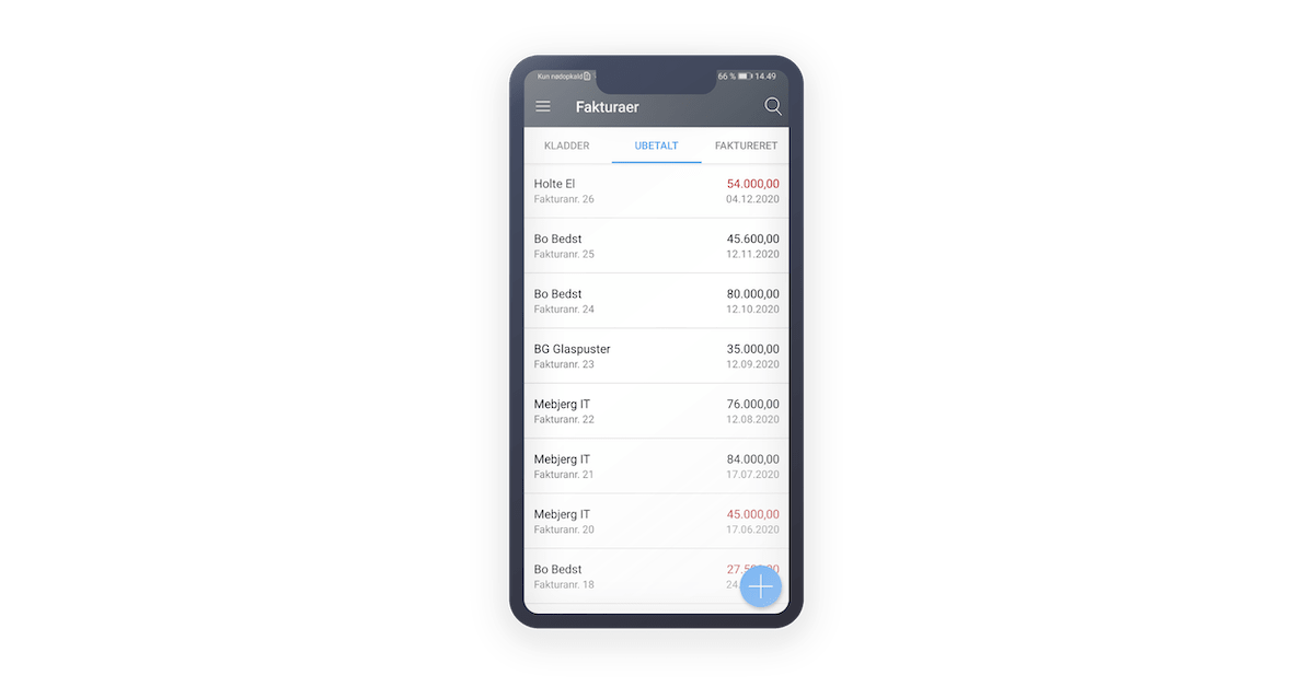 App screenshot: e-conomic (Android)