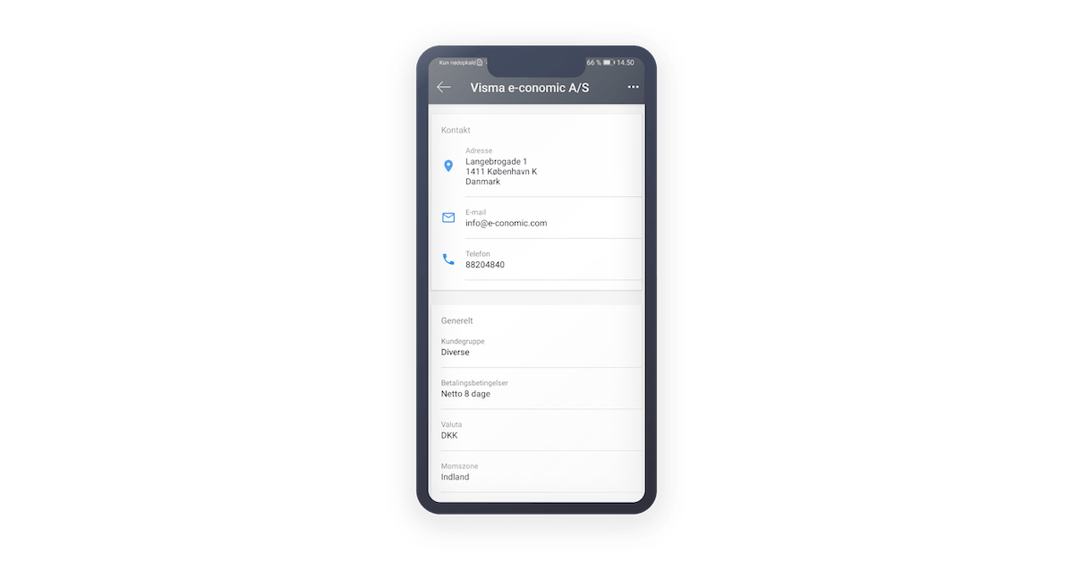 App screenshot: e-conomic (Android)