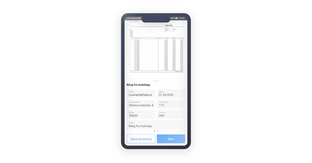 App screenshot: e-conomic (Android)
