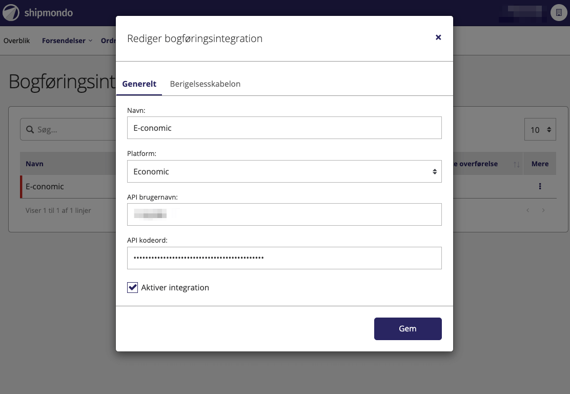 App screenshot: WooCommerce-integration