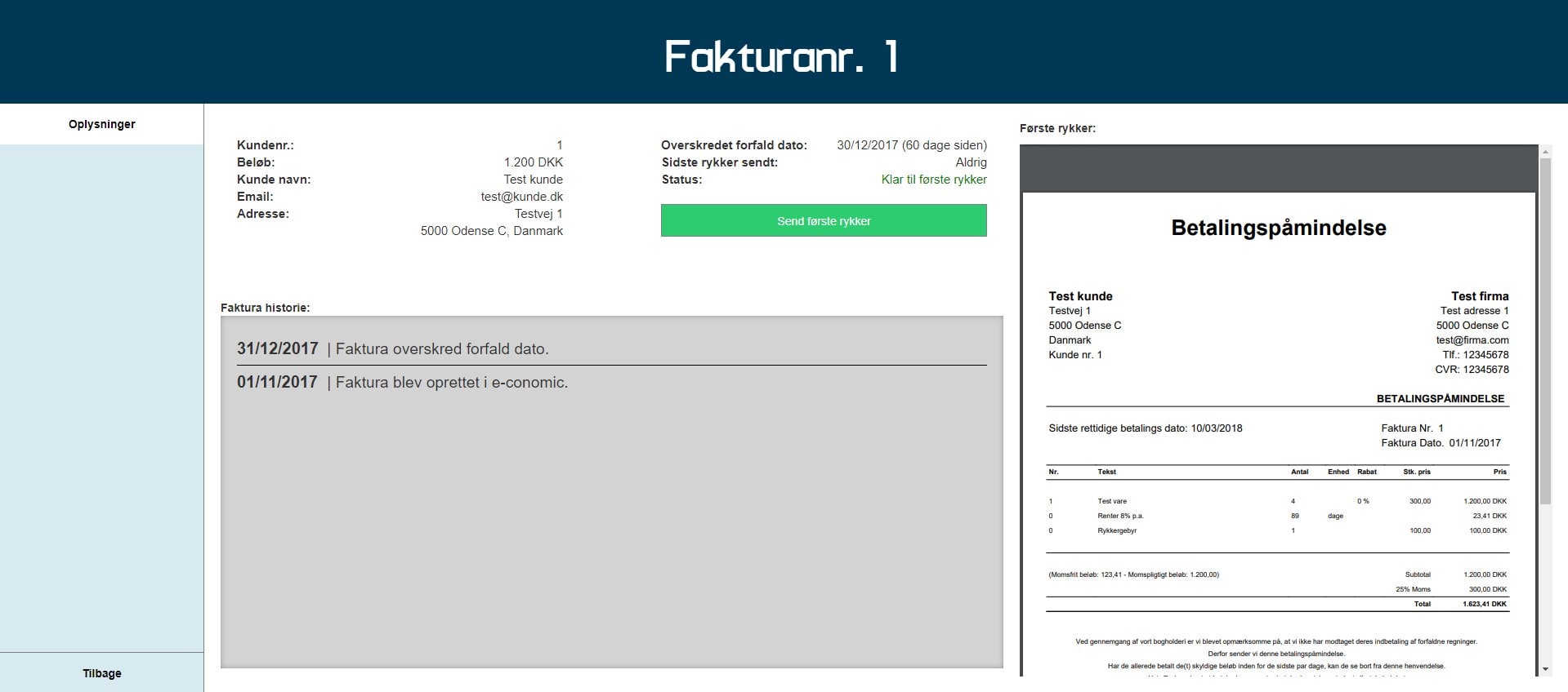 App screenshot: Hutrack Inddrivelsesportal
