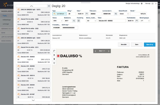 App screenshot: Faktura Import