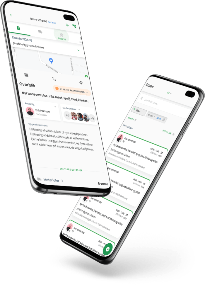 App screenshot: Ordrestyring.dk
