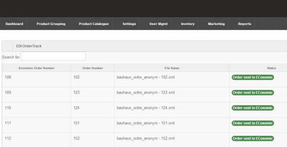 App screenshot: HubBroker EDI