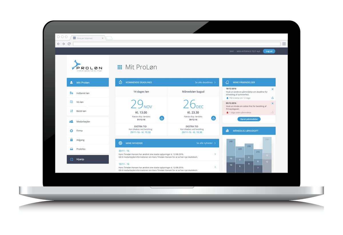 App screenshot: Dataløn Branche