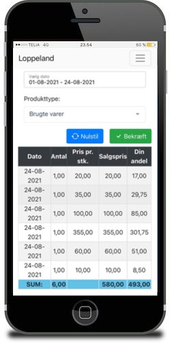 App screenshot: LoppeOnline
