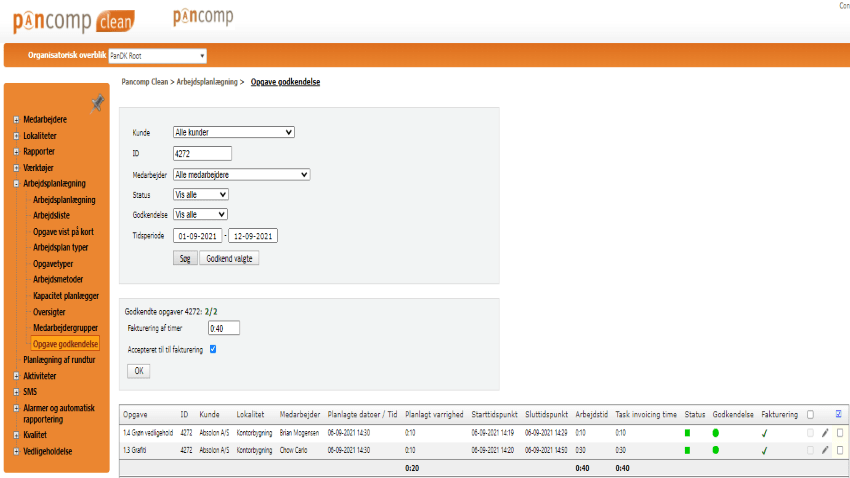 App screenshot: Pancomp Clean