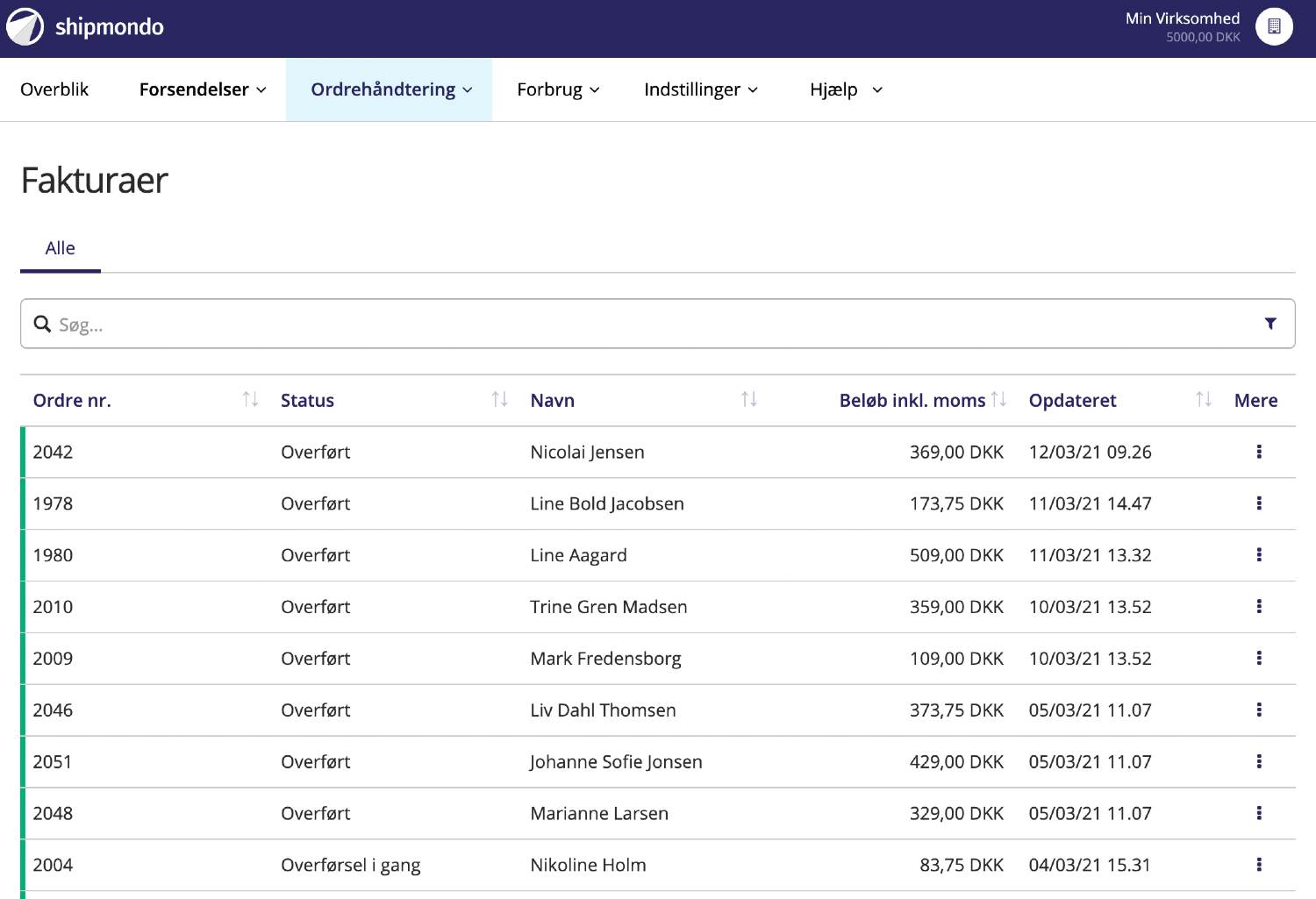 App screenshot: Wannafind-integration