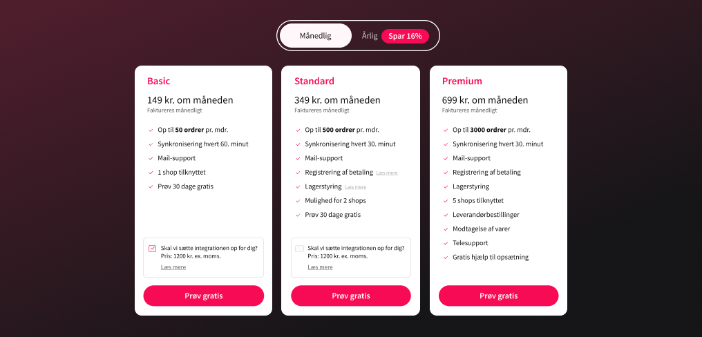 App screenshot: Smartweb-integration