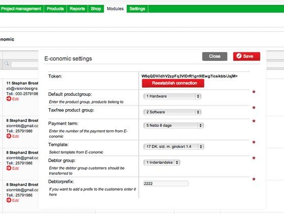 App screenshot: WIOsoft udlejningsprogram