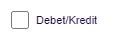 Viser afkrydsningsfeltet "Debet/Kredit" i Rapporter – bruges til at opdele posteringer i debet og kredit i rapporten.