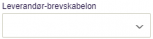 Viser dropdown-menuen 'Leverandør-brevskabelon' i Salg – bruges til at vælge en brevskabelon til en leverandør.