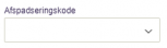 Viser dropdown-feltet 'Afspadseringskode' i Projektmodulet – bruges til at vælge en kode for afspadsering på et projekt.