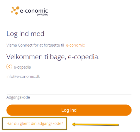 Viser linket "Har du glemt din adgangskode?" i logind-siden – bruges til at nulstille sin adgangskode.