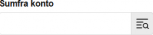 Viser 'Sumfra konto'-feltet i Kassekladder – bruges til at finde og vælge den konto, der skal summeres fra.