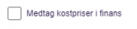 Viser afkrydsningsfeltet 'Medtag kostpriser i finans' i Projekter – bruges til at overføre kostpriser fra et projekt til finansregnskabet.