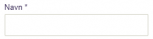 Viser indtastningsfeltet 'Navn' i Projekter – bruges til at navngive et projekt