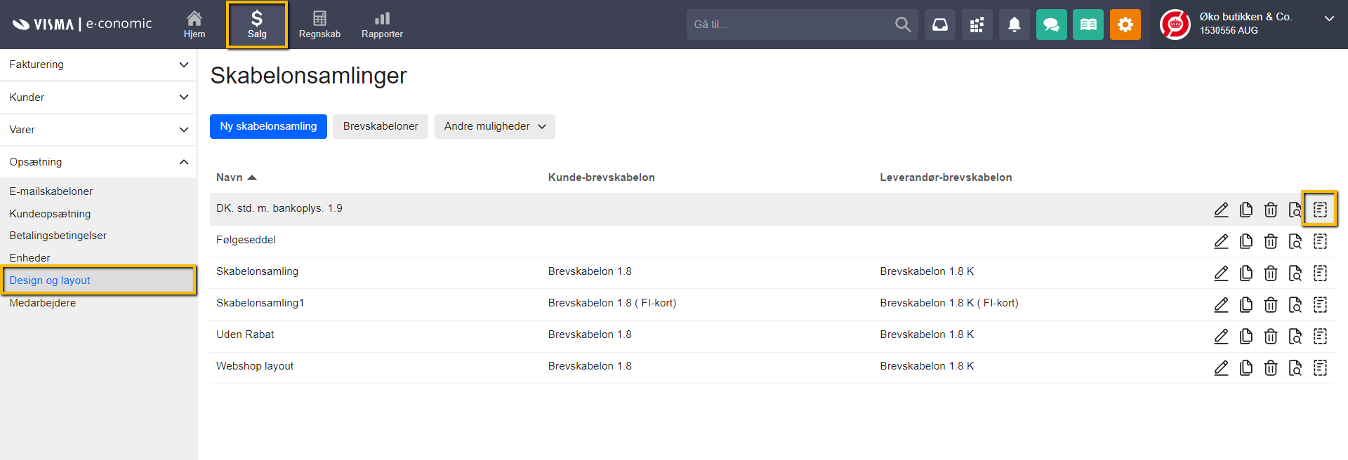 Viser 'Skabeloner'-ikonet i listen over skabelonsamlinger – bruges til at tilgå de enkelte skabeloner i en samling.