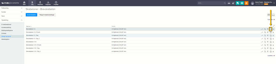 Viser layout-ikonet i listen over brevskabeloner – bruges til at redigere den valgte brevskabelon.