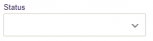 Viser rullemenuen 'Status' i projektmodulet – bruges til at vælge eller ændre status for et projekt.