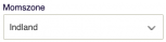 Viser Momszone-feltet i Salg – bruges til at vælge den korrekte momszone for salget.