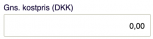 Viser feltet 'Gns. kostpris' i salgsmodulet – bruges til at vise varens gennemsnitlige kostpris.