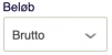Viser "Beløb"-dropdown-menuen i Salg – bruges til at vælge, om beløb skal vises som brutto eller netto.