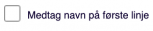 Viser afkrydsningsfeltet 'Medtag navn på første linje' i Salg – bruges til at medtage kundenavnet som den første linje i kundens adresse på salgsdokumenter.