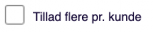 Viser afkrydsningsfeltet "Tillad flere pr. kunde" i Salg – bruges til at give mulighed for at knytte den samme postering til en kunde flere gange.
