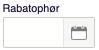 Viser feltet 'Rabatophør' med kalenderikon i Salg – bruges til at angive en ophørsdato for en rabat.