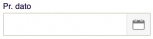 Viser datofeltet 'Pr. dato' i salgsmodulet – bruges til at vælge en dato for posteringen.