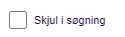Viser afkrydsningsfeltet "Skjul i søgning" i projektmodulet – bruges til at skjule et projekt fra søgeresultater.