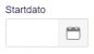 Viser Startdato-feltet med kalenderikon i Periodisering – bruges til at vælge periodens startdato.