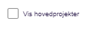 Viser afkrydsningsfeltet 'Vis hovedprojekter' i Rapporter – bruges til at inkludere hovedprojekter i rapportvisningen.
